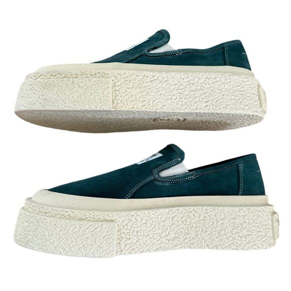 Maison Margiela - Logo Chunky Low Top Platform Sneakers in Green main image 7
